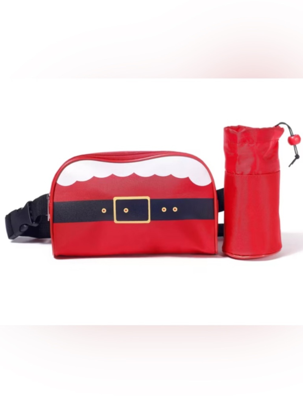 NEW!! Festive Santa Fanny Pack Bag With Removable Water Bottle Holder (NWT)